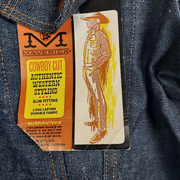 Vintage Maverick Cowboy Cut Denim Jacket NWT 1973 USA Sz 38 Blue Bell NOS - Picture 9 of 16